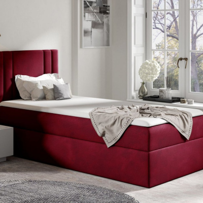 Boxspringová postel CELESTA MINI - 90x200, červená + topper ZDARMA