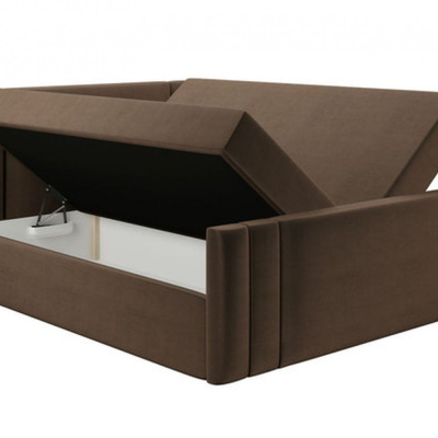 Boxspringová postel CELESTA - 200x200, šedá + topper ZDARMA