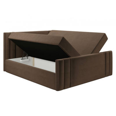 Boxspringová postel CELESTA - 120x200, šedá + topper ZDARMA