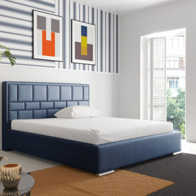 Manželská postel NERIA - 180x200, modrá