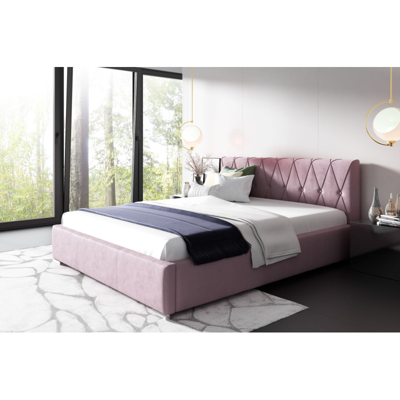 Čalouněná postel MELITA - 200x200, růžová