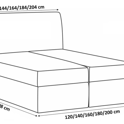 Čalouněná postel REX - 200x200, šedá + topper ZDARMA