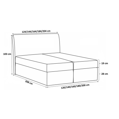 Čalouněná postel REX - 200x200, hnědá + topper ZDARMA