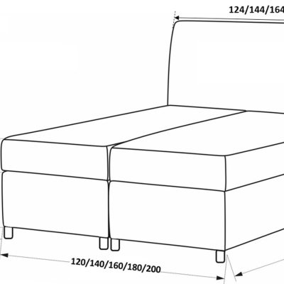 Elegantní postel FLOKI - 160x200, bílá + topper ZDARMA