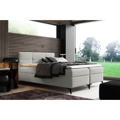 Elegantní postel FLOKI - 140x200, bílá + topper ZDARMA