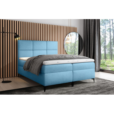 Designová postel FIZA - 200x200, modrá + topper ZDARMA