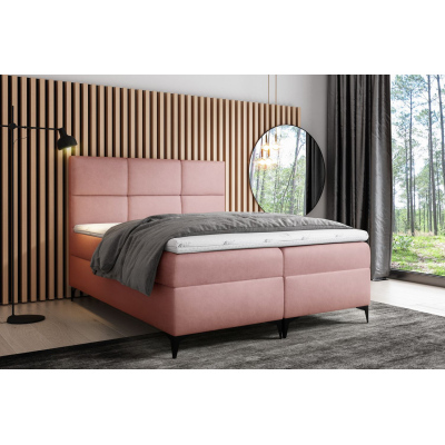 Designová postel FIZA - 200x200, růžová + topper ZDARMA