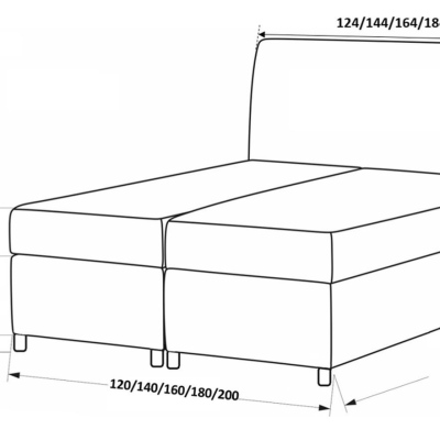 Designová postel FIZA - 180x200, modrá + topper ZDARMA