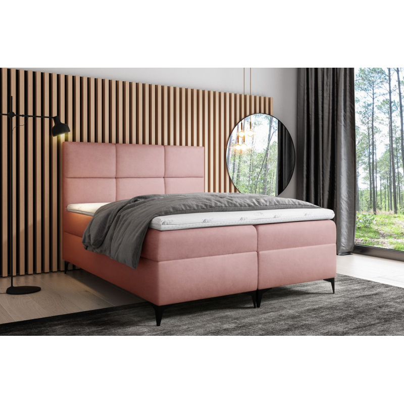 Designová postel FIZA - 180x200, růžová + topper ZDARMA