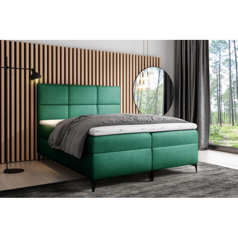 Designová postel FIZA - 180x200, zelená + topper ZDARMA