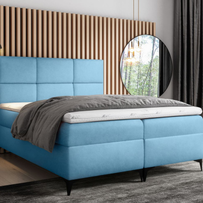 Designová postel FIZA - 160x200, modrá + topper ZDARMA