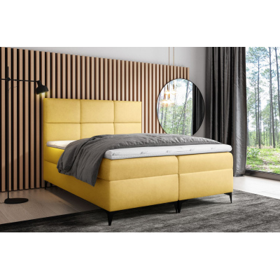 Designová postel FIZA - 160x200, žlutá + topper ZDARMA