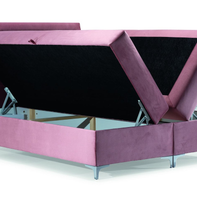 Přepychová postel CASSANDRA - 200x200, šedá + topper ZDARMA