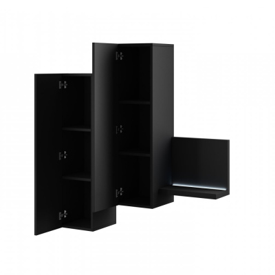 Závěsné skříňky s policí KIBOU - černý mat