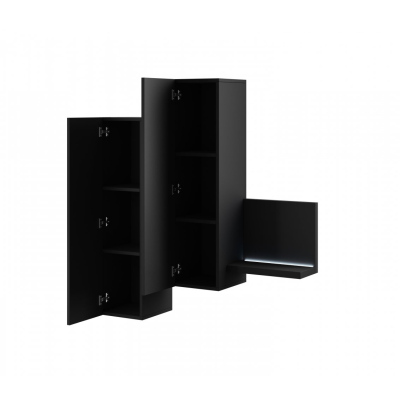 Závěsné skříňky s policí KIBOU - černý mat