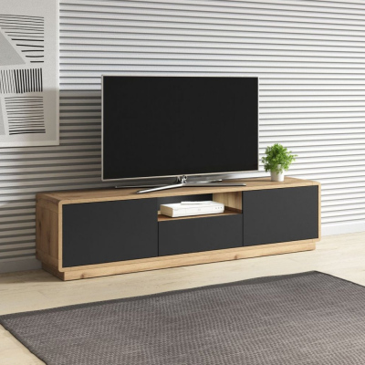 Televizní stolek NIKET 180 cm - Dub taurus / černý