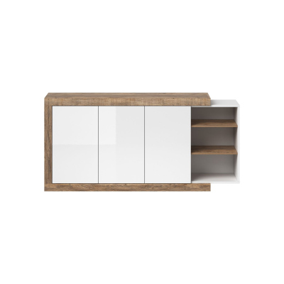 Policová komoda KASPAR - dub samdal / bílá