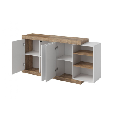 Policová komoda KASPAR - dub samdal / bílá