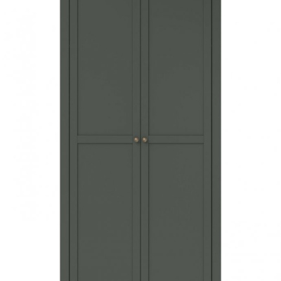 Dvoudveřová šatní skříň EROL - šířka 108 cm, dub lefkas / zelená