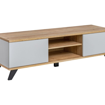 Stolek pod TV MAMBRA - dub riviera / perlově šedá