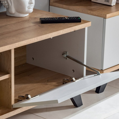 Stolek pod TV MAMBRA - dub riviera / perlově šedá