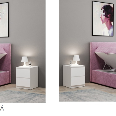Boxspringová postel CELESTA MINI - 100x200, fialová 1 + topper ZDARMA