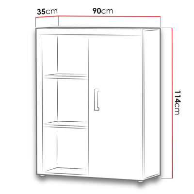 Komoda ITABUNA - bílá / lesklá bílá