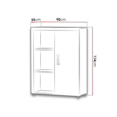 Komoda ITABUNA - bílá / lesklá bílá