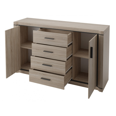 Kombinovaná komoda ARIKA - šířka 157 cm, dub sonoma