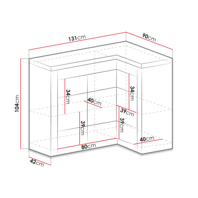Rohová komoda CHALAPATA - jasan světlý, pravý roh