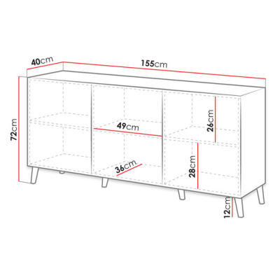 Komoda CORONEL - bílá
