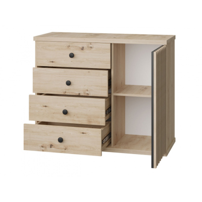 Kombinovaná komoda ORURO 2 - dub artisan / černá