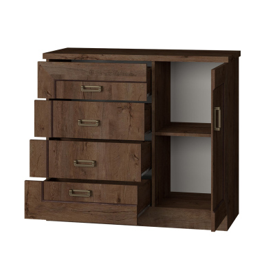 Kombinovaná komoda MERLO - šířka 100 cm, dub