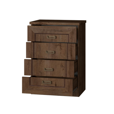 Šuplíková komoda MERLO - šířka 63 cm, dub