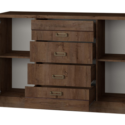 Kombinovaná komoda MERLO - šířka 140 cm, dub lefkas