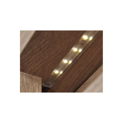 Prosklená komoda s LED osvětlením DURAZNO 1 - dub ribbeck / lesklá bílá