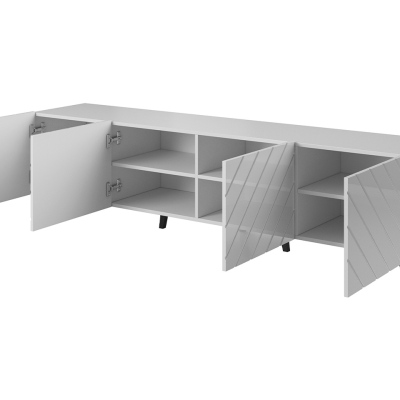 TV stolek 200 cm BERMEJO - černý / lesklý černý