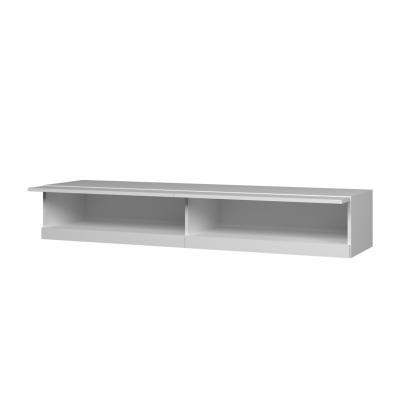 TV stolek s LED bílým osvětlením 180 cm ASHTON 1 - šedý / lesklý šedý