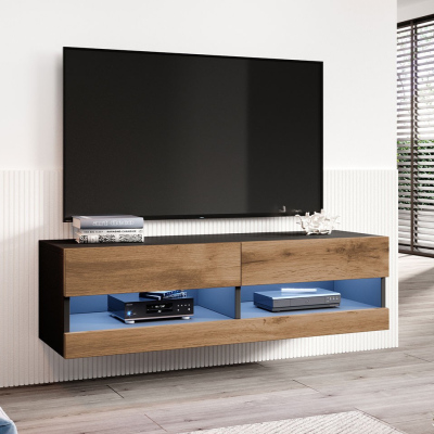 TV stolek 140 cm ASHTON 1 - černý / dub wotan