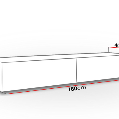 Televizní stolek 180 cm ASHTON - černý / dub wotan