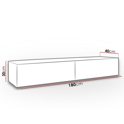 Televizní stolek 180 cm ASHTON - černý / dub wotan