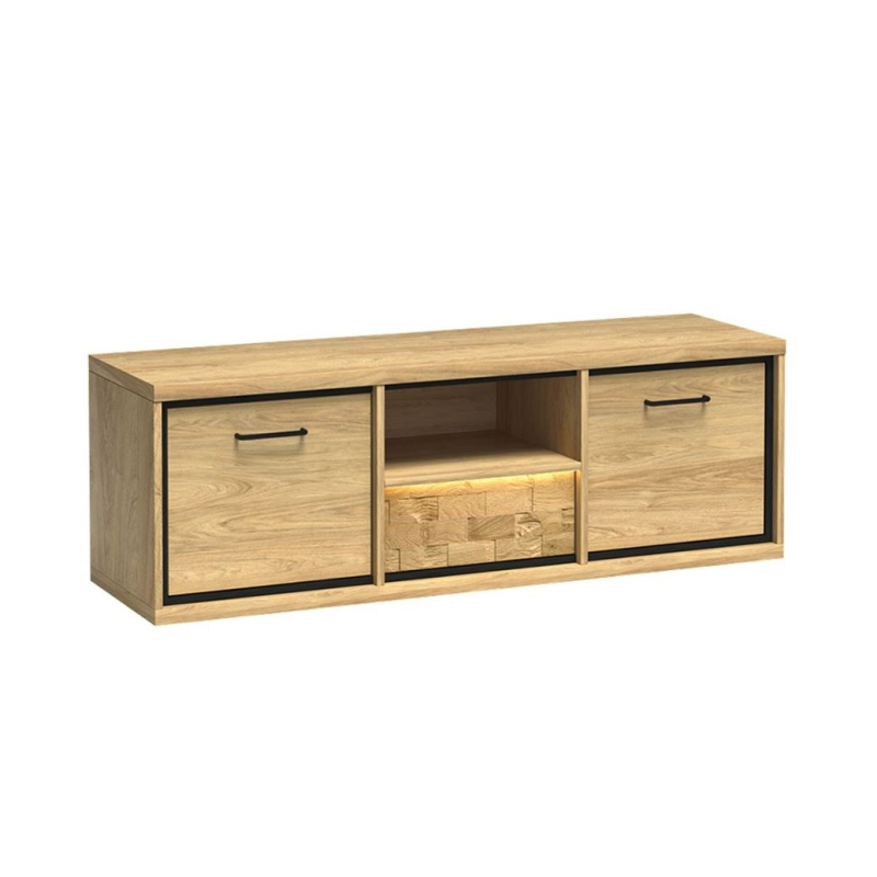Televizní stolek s LED osvětlením SUCRE 1 - ořech hikora / dub