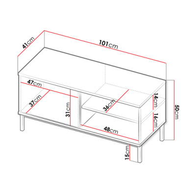 Televizní stolek FULTON 1 - bílý
