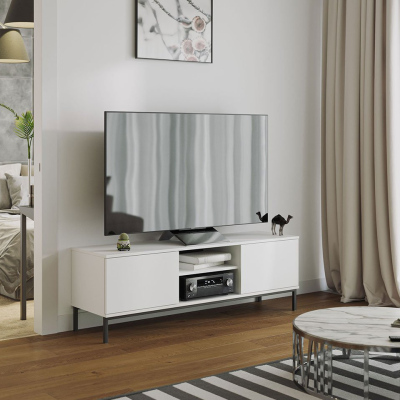 Televizní stolek FULTON 2 - bílý