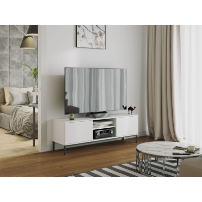 Televizní stolek FULTON 2 - bílý