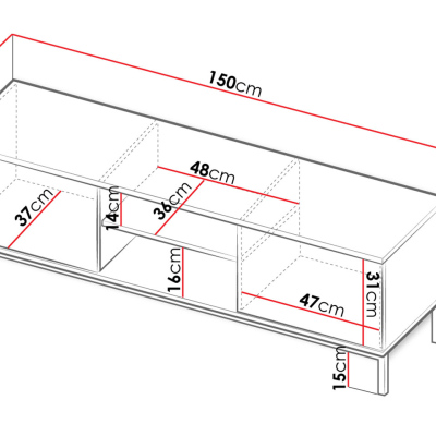 Televizní stolek FULTON 2 - bílý