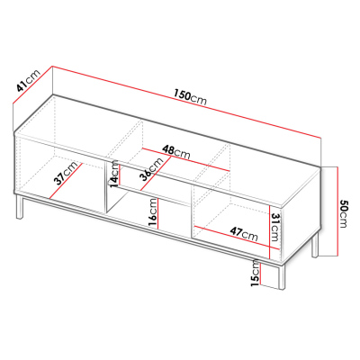 Televizní stolek FULTON 2 - bílý