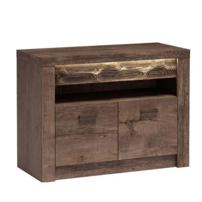 Televizní stolek s LED osvětlením CHALAPATA 1 - jasan tmavý