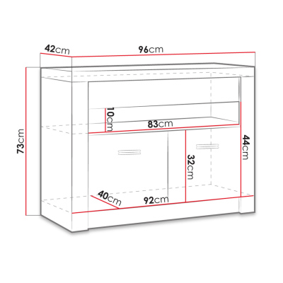 Televizní stolek s LED osvětlením CHALAPATA 1 - jasan tmavý