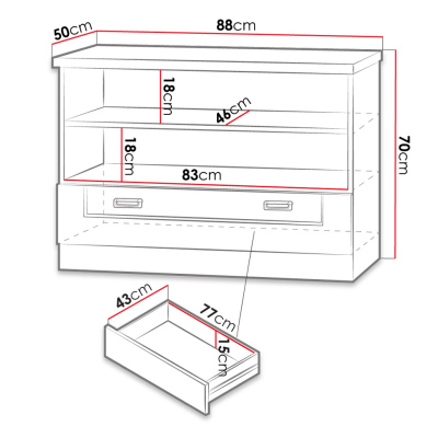 TV stolek MERLO 1 - dub lefkas